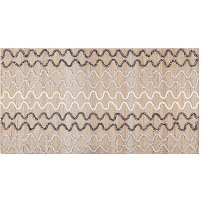 Beliani Jute Teppich 80 x 150 cm Beige - Geometrisches Muster - Rustikal Boho Beliani Jute Teppich 80 x 150 cm Beige - Geometrisches Muster - Rustikal Boho