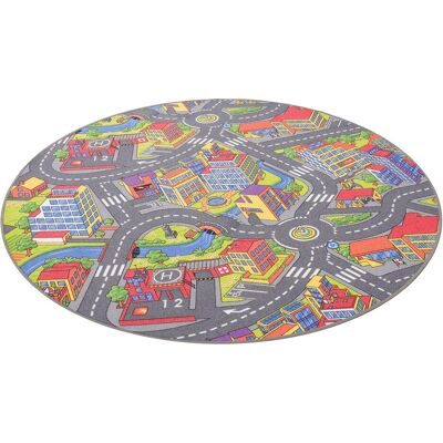 Snapstyle - Little Town 3D Rund - Ø100 cm - Rund - rug Snapstyle - Little Town 3D Rund - Ø100 cm - Rund - rug