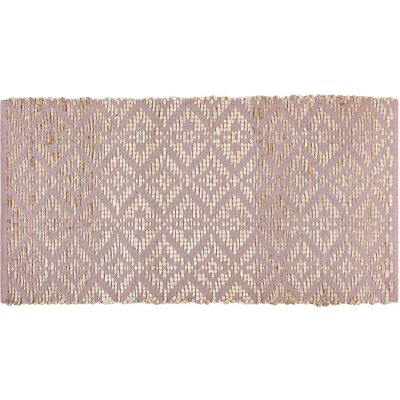 Beliani Baumwoll Teppich Rosa Beige 80x150cm Geometrisches Muster Beliani Baumwoll Teppich Rosa Beige 80x150cm Geometrisches Muster