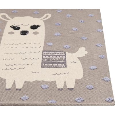 Beliani Teppich Beigefarben mit Lama-Print 80 x 150 cm - Teppich Beliani Teppich Beigefarben mit Lama-Print 80 x 150 cm - Teppich
