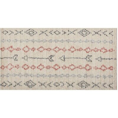 Beliani Beigener Baumwoll-Teppich - Geometrisches Muster, 80 x 150 cm - Wohnzimmer Dekor Beliani Beigener Baumwoll-Teppich - Geometrisches Muster, 80 x 150 cm - Wohnzimmer Dekor