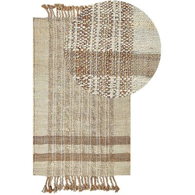 Beliani Jute Teppich - Beige - 80x150cm - Rechteckig - Boho Stil Beliani Jute Teppich - Beige - 80x150cm - Rechteckig - Boho Stil