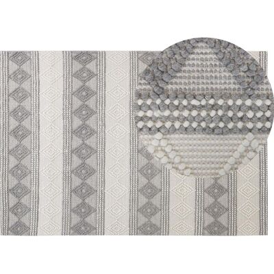 Beliani Hellbeige Grau Wolle Teppich - Area Rug Beliani Hellbeige Grau Wolle Teppich - Area Rug