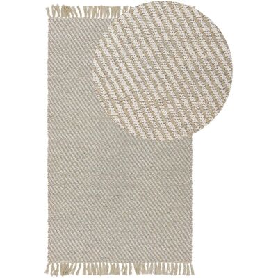 Beliani Beiges Jute-Baumwoll Teppich - Boho Stil 80x120cm Beliani Beiges Jute-Baumwoll Teppich - Boho Stil 80x120cm