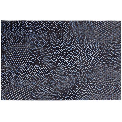 Beliani Kuhfell-Teppich Braun Blau 140x200cm Patchwork Beliani Kuhfell-Teppich Braun Blau 140x200cm Patchwork