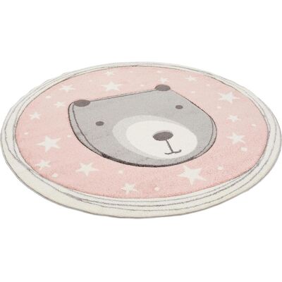Pergamon, Kinderteppich, Kinder Teppich Maui Kids Pastell Rosa Bär Rund (120 cm) Pergamon, Kinderteppich, Kinder Teppich Maui Kids Pastell Rosa Bär Rund (120 cm)
