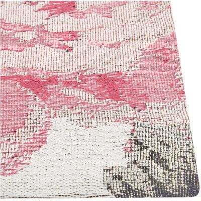 Beliani Baumwoll-Florale Teppich - 140x200cm - Rosa - Blumenmuster Beliani Baumwoll-Florale Teppich - 140x200cm - Rosa - Blumenmuster
