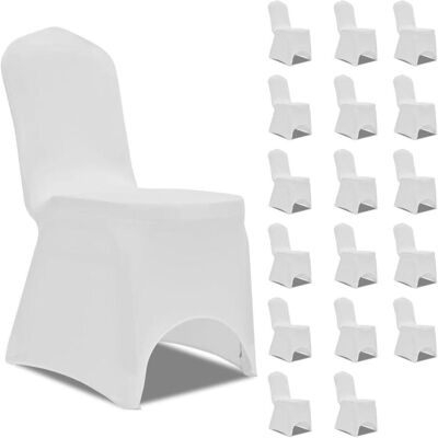 vidaXL Weiße Stretch-Stuhhusse - Universell Bankettüberzug vidaXL Weiße Stretch-Stuhhusse - Universell Bankettüberzug