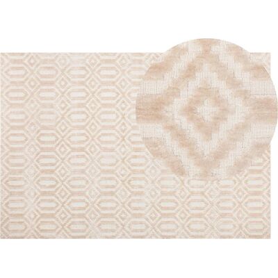 Beliani Viskose Teppich 140 x 200 cm Beige - Teppich Beliani Viskose Teppich 140 x 200 cm Beige - Teppich