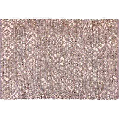 Beliani Baumwoll Pink Beige Geometrischer 140x200cm Teppich Beliani Baumwoll Pink Beige Geometrischer 140x200cm Teppich