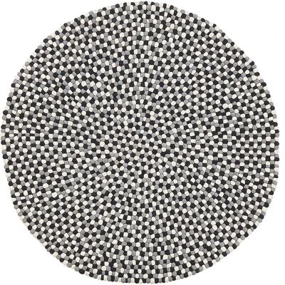 Beliani Rund Wollfilzkugel-Teppich ø140 cm - Teppich Beliani Rund Wollfilzkugel-Teppich ø140 cm - Teppich