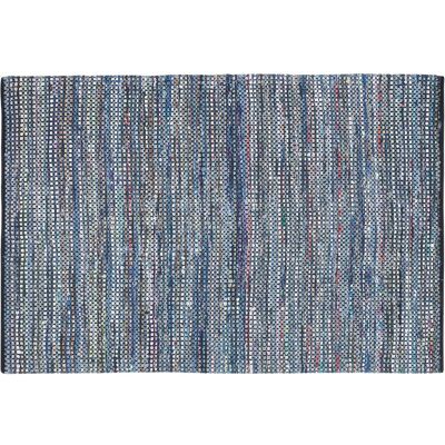 Beliani Baumwollteppich Blau 160x230cm Handgefertigt Boho Beliani Baumwollteppich Blau 160x230cm Handgefertigt Boho