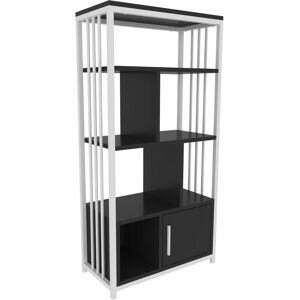 Hanah Home Lolia - Bücherregal - Weiß und Anthrazit - 60 x 120 x 29,5 cm Hanah Home Lolia - Bücherregal - Weiß und Anthrazit - 60 x 120 x 29,5 cm