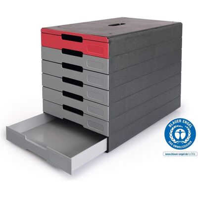 Durable, Dokumentenablage, Schubladenbox IDEALBOX PLUS grau/rot 776303, DIN C4 mit 7 Schubladen (A4, C4) Durable, Dokumentenablage, Schubladenbox IDEALBOX PLUS grau/rot 776303, DIN C4 mit 7 Schubladen (A4, C4)