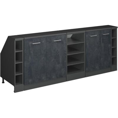 Vicco, Kommode + Sideboard, Dachschrägenschrank-Set Rion, Schwarz Beton/Anthrazit, 210 cm 5er Set Schrankkorpuss 60 cm Tiefe (60 x 60 x 83.80 cm) Vicco, Kommode + Sideboard, Dachschrägenschrank-Set Rion, Schwarz Beton/Anthrazit, 210 cm 5er Set Schrankkorpuss 60 cm Tiefe (60 x 60 x 83.80 cm)