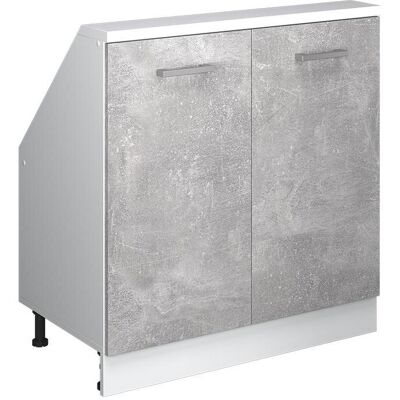 Vicco, Kommode + Sideboard, Dachschrägenschrank Rion, Beton/Weiss/Weiss, mit 2 Türen (46 x 80 x 83.80 cm) Vicco, Kommode + Sideboard, Dachschrägenschrank Rion, Beton/Weiss/Weiss, mit 2 Türen (46 x 80 x 83.80 cm)