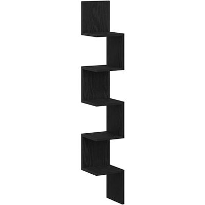 vidaXL Wand-Eckregal - Schwarz - Platzsparendes Modernes Design vidaXL Wand-Eckregal - Schwarz - Platzsparendes Modernes Design