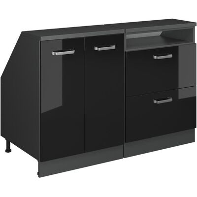 Vicco, Kommode + Sideboard, Dachschrägenschrank-Set Rion, Schwarz Hochglanz/Anthrazit, 120 cm 2er Set Schrankkorpuss 60 cm Tiefe (60 x 60 x 83.80 cm) Vicco, Kommode + Sideboard, Dachschrägenschrank-Set Rion, Schwarz Hochglanz/Anthrazit, 120 cm 2er Set Schrankkorpuss 60 cm Tiefe (60 x 60 x 83.80 cm)
