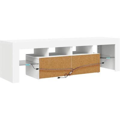 vidaXL TV-Schrank mit LED-Lichtern Weiß - TV-Schrank vidaXL TV-Schrank mit LED-Lichtern Weiß - TV-Schrank