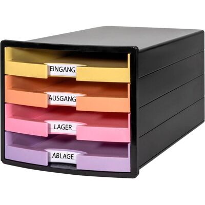 Han, Dokumentenablage, Schubladenbox IMPULS schwarz/pastell 1013-139, DIN A4, DIN C4 mit 4 Schubladen (A4, C4) Han, Dokumentenablage, Schubladenbox IMPULS schwarz/pastell 1013-139, DIN A4, DIN C4 mit 4 Schubladen (A4, C4)