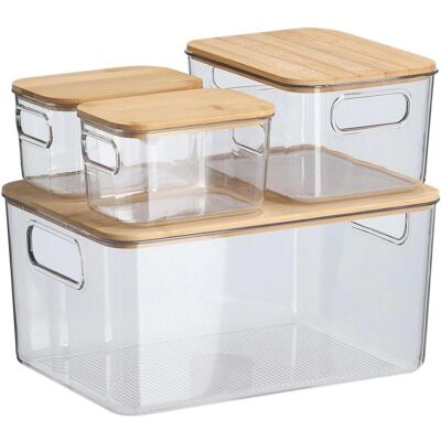 Zeller Present, Aufbewahrungsbox, Aufbewahrungsboxen-Set Kunststoff mit Bambusdeckel 4-teilig (4x, 31 x 22 x 15 cm) Zeller Present, Aufbewahrungsbox, Aufbewahrungsboxen-Set Kunststoff mit Bambusdeckel 4-teilig (4x, 31 x 22 x 15 cm)
