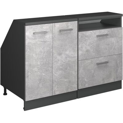 Vicco, Kommode + Sideboard, Dachschrägenschrank-Set Rion, Beton/Anthrazit, 120 cm 2er Set Schrankkorpuss 60 cm Tiefe (120 x 60 x 83.80 cm) Vicco, Kommode + Sideboard, Dachschrägenschrank-Set Rion, Beton/Anthrazit, 120 cm 2er Set Schrankkorpuss 60 cm Tiefe (120 x 60 x 83.80 cm)