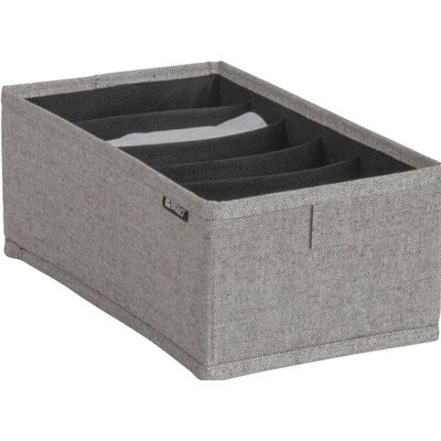 Bigso, Aufbewahrungsbox, SOFT ll Organizer Grau - 6 Fächer schmal (16.50 cm, 5.20 l) Bigso, Aufbewahrungsbox, SOFT ll Organizer Grau - 6 Fächer schmal (16.50 cm, 5.20 l)