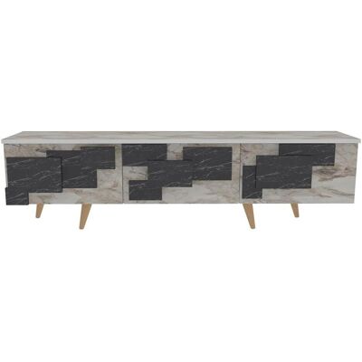 Hanah Home Oakley - Weiß und Marmor TV-Möbel Hanah Home Oakley - Weiß und Marmor TV-Möbel