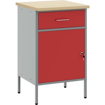 vidaXL Werkstattschrank mit Verstellbaren Füßen Rot - Werkzeugschrank vidaXL Werkstattschrank mit Verstellbaren Füßen Rot - Werkzeugschrank