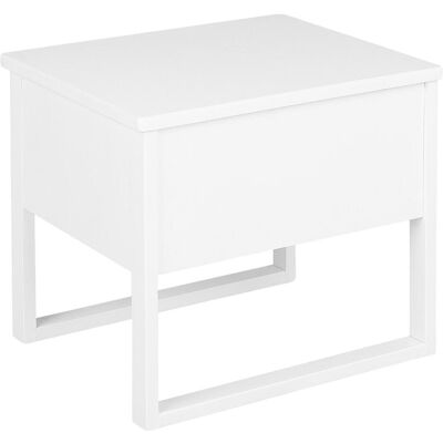 Beliani Nachttisch Weiß Kiefernholz 43 x 50 cm mit Schublade - Nachttisch Beliani Nachttisch Weiß Kiefernholz 43 x 50 cm mit Schublade - Nachttisch