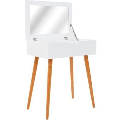 vidaXL Weiße MDF Schminktisch mit Spiegel - 60x40x75cm vidaXL Weiße MDF Schminktisch mit Spiegel - 60x40x75cm