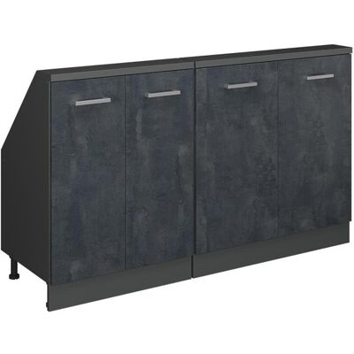 Vicco, Kommode + Sideboard, Dachschrägenschrank-Set Rion, Schwarz Beton/Anthrazit/Anthrazit, 2er Set (140 x 46 x 81.60 cm) Vicco, Kommode + Sideboard, Dachschrägenschrank-Set Rion, Schwarz Beton/Anthrazit/Anthrazit, 2er Set (140 x 46 x 81.60 cm)