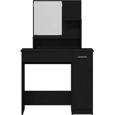 vidaXL Schwarze Eiche Schminktisch mit Spiegel - Vanity Table vidaXL Schwarze Eiche Schminktisch mit Spiegel - Vanity Table