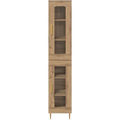 vidaXL Kommode + Sideboard, Malin 1 glass door (34 x 34 x 180 cm) vidaXL Kommode + Sideboard, Malin 1 glass door (34 x 34 x 180 cm)