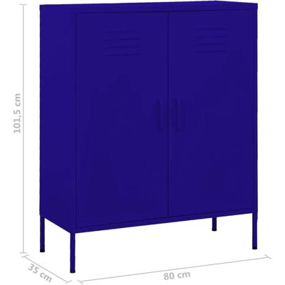 vidaXL Aufbewahrungsschranks Navy Blue Stahl - Storage Cabinet vidaXL Aufbewahrungsschranks Navy Blue Stahl - Storage Cabinet