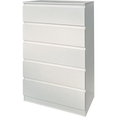 HTI-Living, Kommode + Sideboard, Kommode mit 5 Schubladen Weiss Modernes Design und viel Stauraum (70 x 40 x 110 cm) HTI-Living, Kommode + Sideboard, Kommode mit 5 Schubladen Weiss Modernes Design und viel Stauraum (70 x 40 x 110 cm)