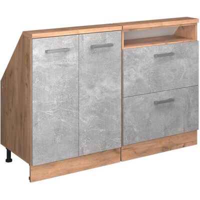 Vicco, Kommode + Sideboard, Dachschrägenschrank-Set Rion, Beton/Goldkraft Eiche/Goldkraft Eiche, 2er Set (46 x 120 x 83.80 cm) Vicco, Kommode + Sideboard, Dachschrägenschrank-Set Rion, Beton/Goldkraft Eiche/Goldkraft Eiche, 2er Set (46 x 120 x 83.80 cm)