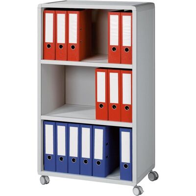 Paperflow, Rollcontainer, Rollwagen 381K2.02 3 Fächer Polystyrol grau Paperflow, Rollcontainer, Rollwagen 381K2.02 3 Fächer Polystyrol grau