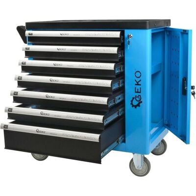 GEKO Werkstattwagen & Werkbank - 243 Teile, 7 Schubladen GEKO Werkstattwagen & Werkbank - 243 Teile, 7 Schubladen