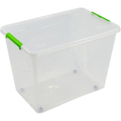 Artplast Weiße Transparente Aufbewahrungsbox mit Rädern - Aufbewahrungsbox Artplast Weiße Transparente Aufbewahrungsbox mit Rädern - Aufbewahrungsbox
