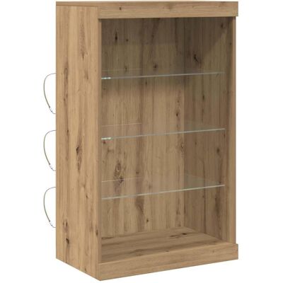 vidaXL Massives Eichen Sideboard mit LED-Lichtern - Stauraum Möbel vidaXL Massives Eichen Sideboard mit LED-Lichtern - Stauraum Möbel