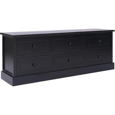 vidaXL Massives Paulownia-Holz-TV-Schrank - Schwarz vidaXL Massives Paulownia-Holz-TV-Schrank - Schwarz