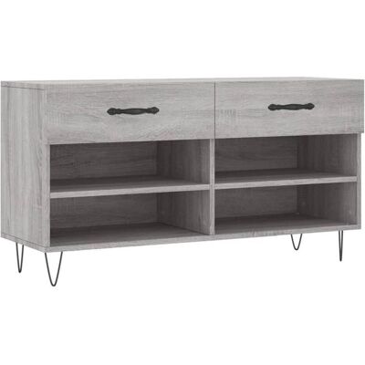 vidaXL Grauer Sonoma Schuhbank - Schuhaufbewahrung & Rack - Konstruktion aus Holz vidaXL Grauer Sonoma Schuhbank - Schuhaufbewahrung & Rack - Konstruktion aus Holz