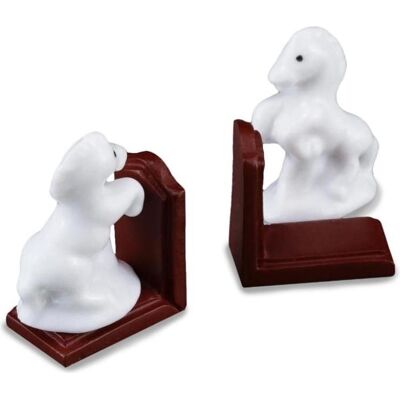 Reutter - 001.684/5 - dunkel - weiße Pferde - Bookends Reutter - 001.684/5 - dunkel - weiße Pferde - Bookends