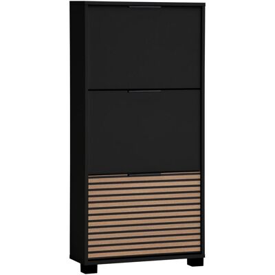 Schildmeyer, Schuhschrank, Loft Schuhkipper Schuhschrank 3 Klappen mattweiss / Akustikdekor (59.80 x 19.55 x 124.50 cm) Schildmeyer, Schuhschrank, Loft Schuhkipper Schuhschrank 3 Klappen mattweiss / Akustikdekor (59.80 x 19.55 x 124.50 cm)