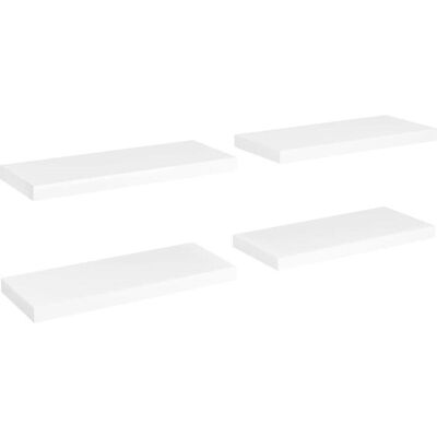 vidaXL 4x Schwebende Wandregale Weiß 60x23.5x3.8 cm MDF - Wandregale vidaXL 4x Schwebende Wandregale Weiß 60x23.5x3.8 cm MDF - Wandregale