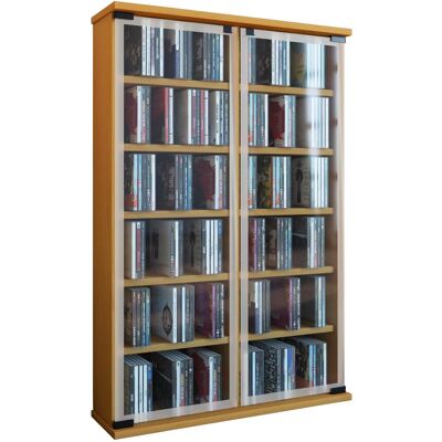 VCM, Regal, Holz CD DVD Standregal Galerie mit Glastür (60 x 18 x 92 cm) VCM, Regal, Holz CD DVD Standregal Galerie mit Glastür (60 x 18 x 92 cm)