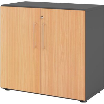 HAMMERBACHER Aktenschrank 928T2 - Graphit & Buche - 1 Fachboden HAMMERBACHER Aktenschrank 928T2 - Graphit & Buche - 1 Fachboden