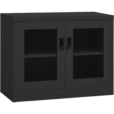 vidaXL Bürokastenschwarz Stahl - Aktenregal - Büroschrank vidaXL Bürokastenschwarz Stahl - Aktenregal - Büroschrank