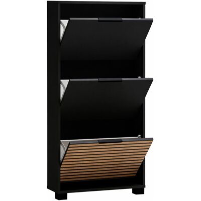 Schildmeyer, Schuhschrank, Loft Schuhkipper Schuhschrank 3 Klappen mattweiss / Akustikdekor (59.80 x 19.55 x 124.50 cm) Schildmeyer, Schuhschrank, Loft Schuhkipper Schuhschrank 3 Klappen mattweiss / Akustikdekor (59.80 x 19.55 x 124.50 cm)
